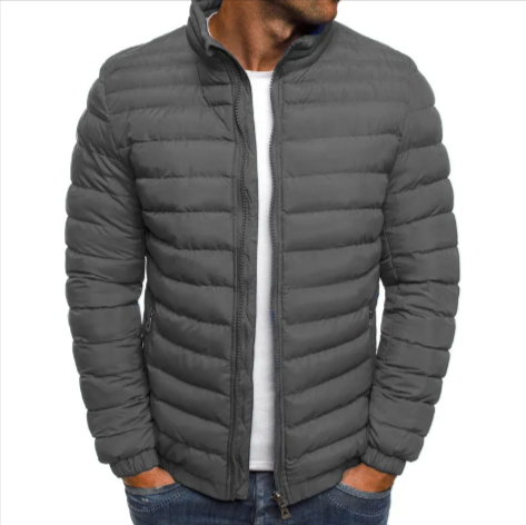 Chaqueta acolchada resistente al frío para hombre – Abrigo con cremallera para exteriores